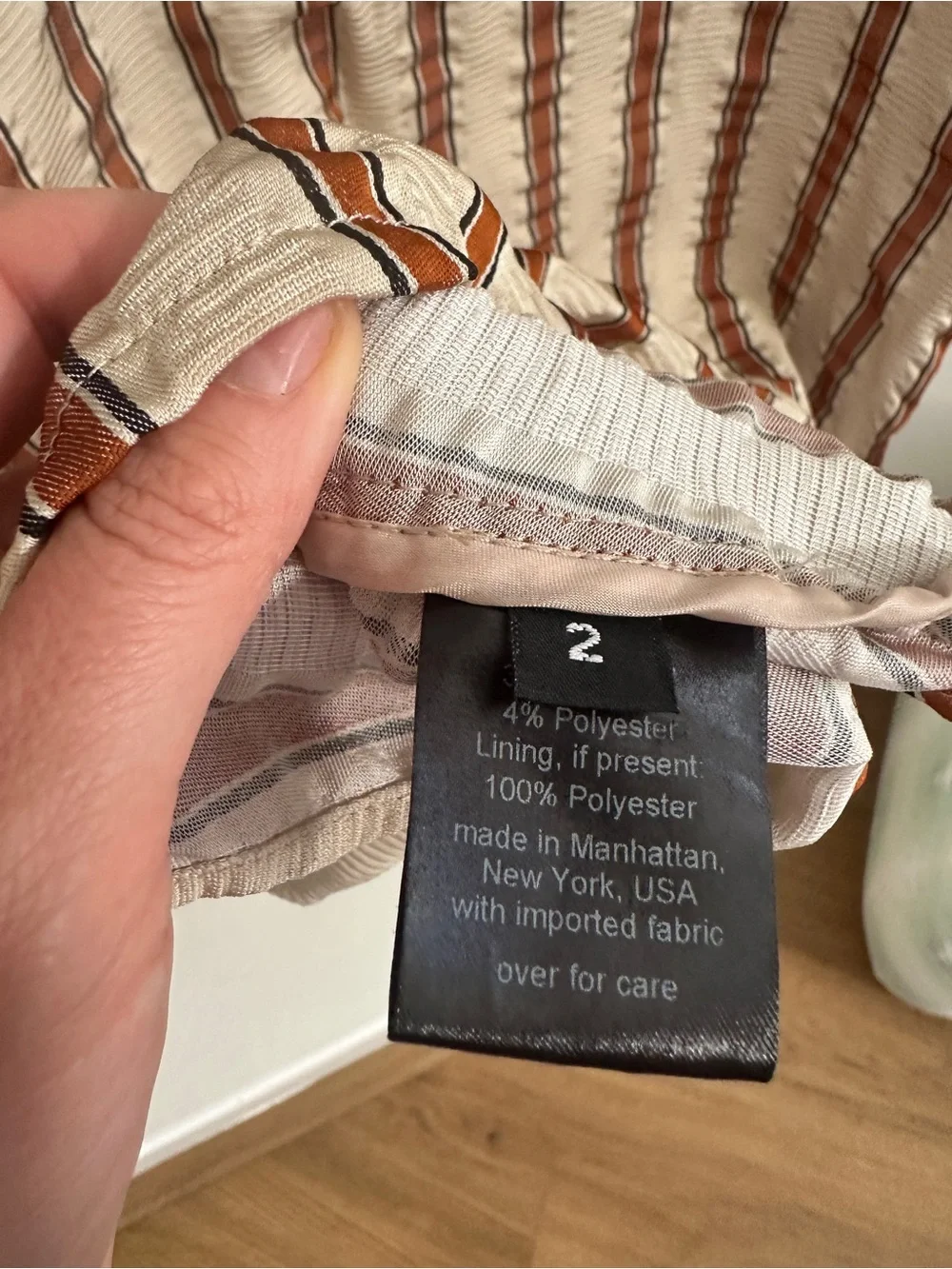 RACHEL COMEY Cream and Brown Striped Caliper Slip Dress - Picture 6 of 13